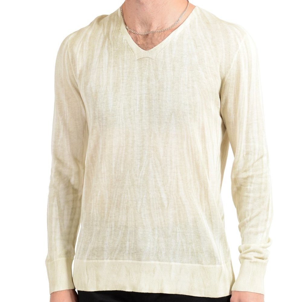 John Varvatos "Artisan" Silk Linen V-Neck Sweater